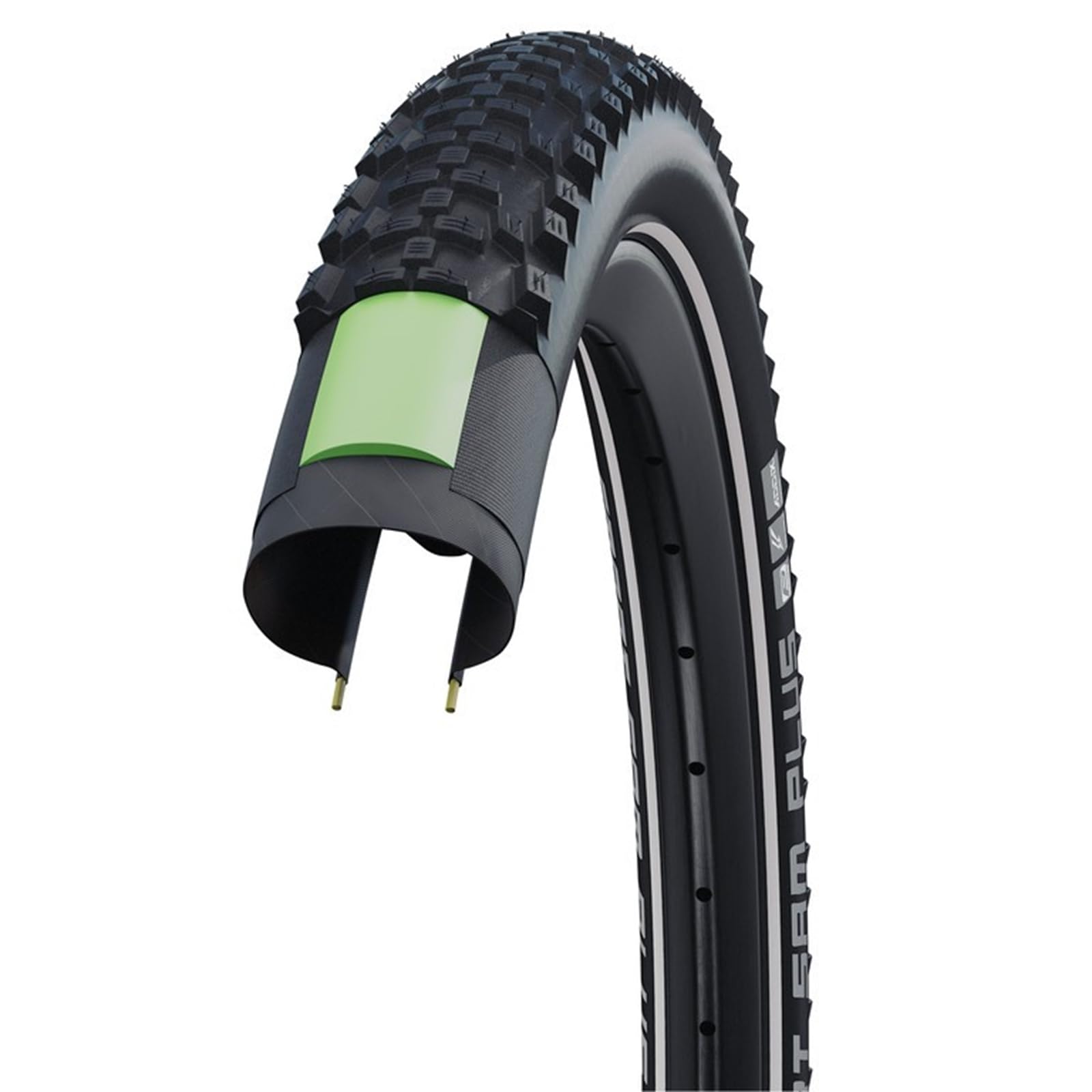 Schwalbe Smart Sam Plus Addix Performance Line Clincher Bicycle Tyre, Black/Reflex, 27.5 x 2.10