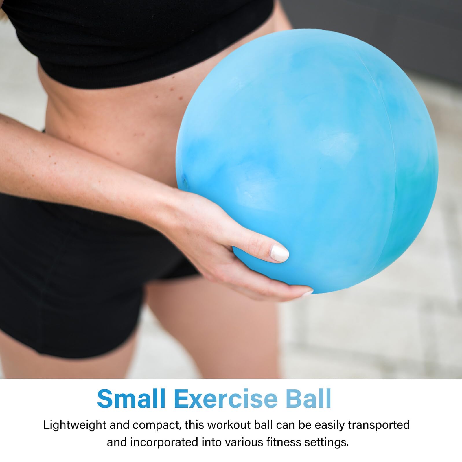 Mikinona Pelota de Yoga Inflable 30 cm 2 Unidades PVC Resistente Blanco y Azul para Pilates Fitness