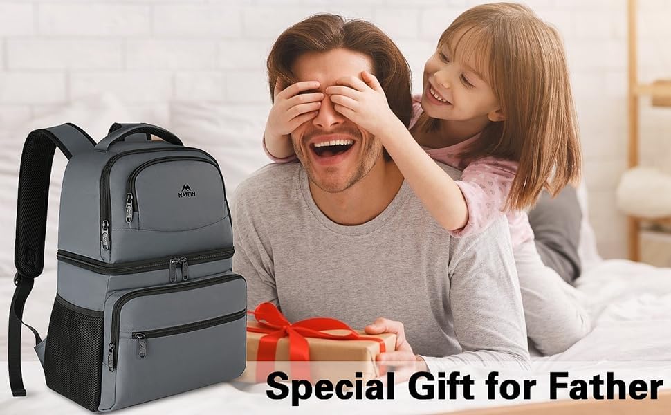 MATEIN Cooler Backpack, 26 Cans Insulated Lunch Backpack for Men Women, Leakproof Double Layer Lunch Cooler Bag Lightweight Soft Lunch Backpack with Cooler Compartment, Beach Camping Hiking Beer Gifts - Image 9