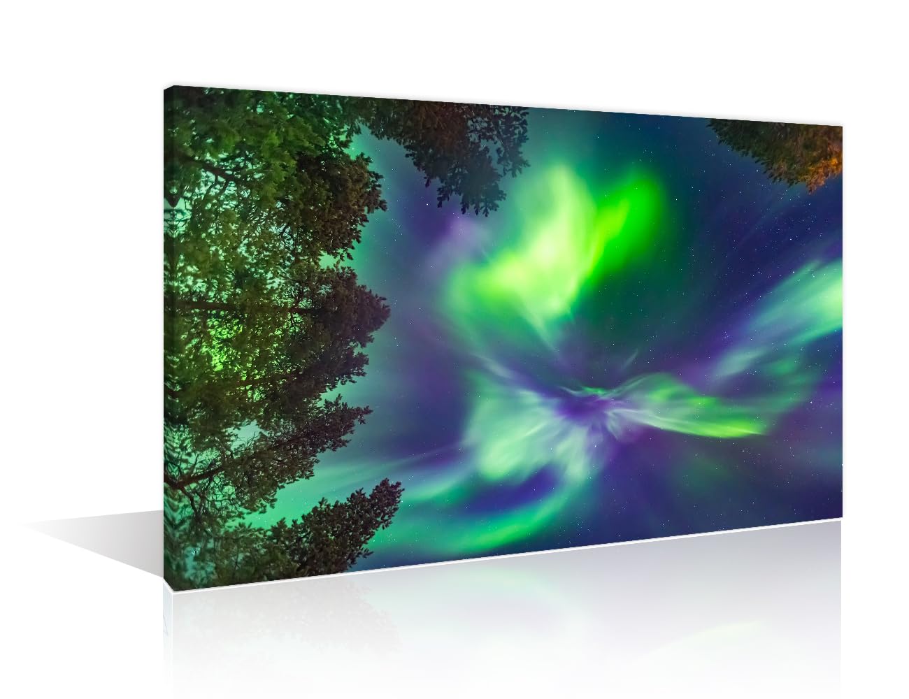 TISHIRON Aurora Scenery Painting on Canvas Wall Art Beautiful Northern Lights Wall Art for Living Room Bedroom Modern Home Decor Office Decorations Artwork Framed Ready to Hang (12" Wx18 H)