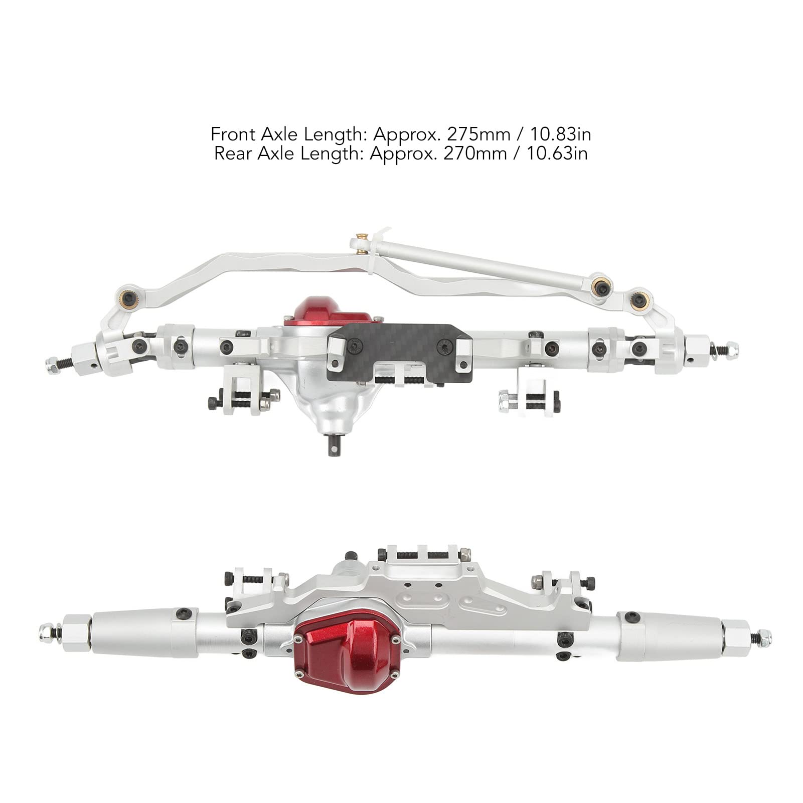 Alomejor Części Zamienne ze Stopu Aluminium Przedniej Osi Tylnej 1/10, Aktualizacja do Wraith RR10 90048, Poprawiona stabilność, Duży Prześwit Pod Pojazdem, łatwa Instalacja