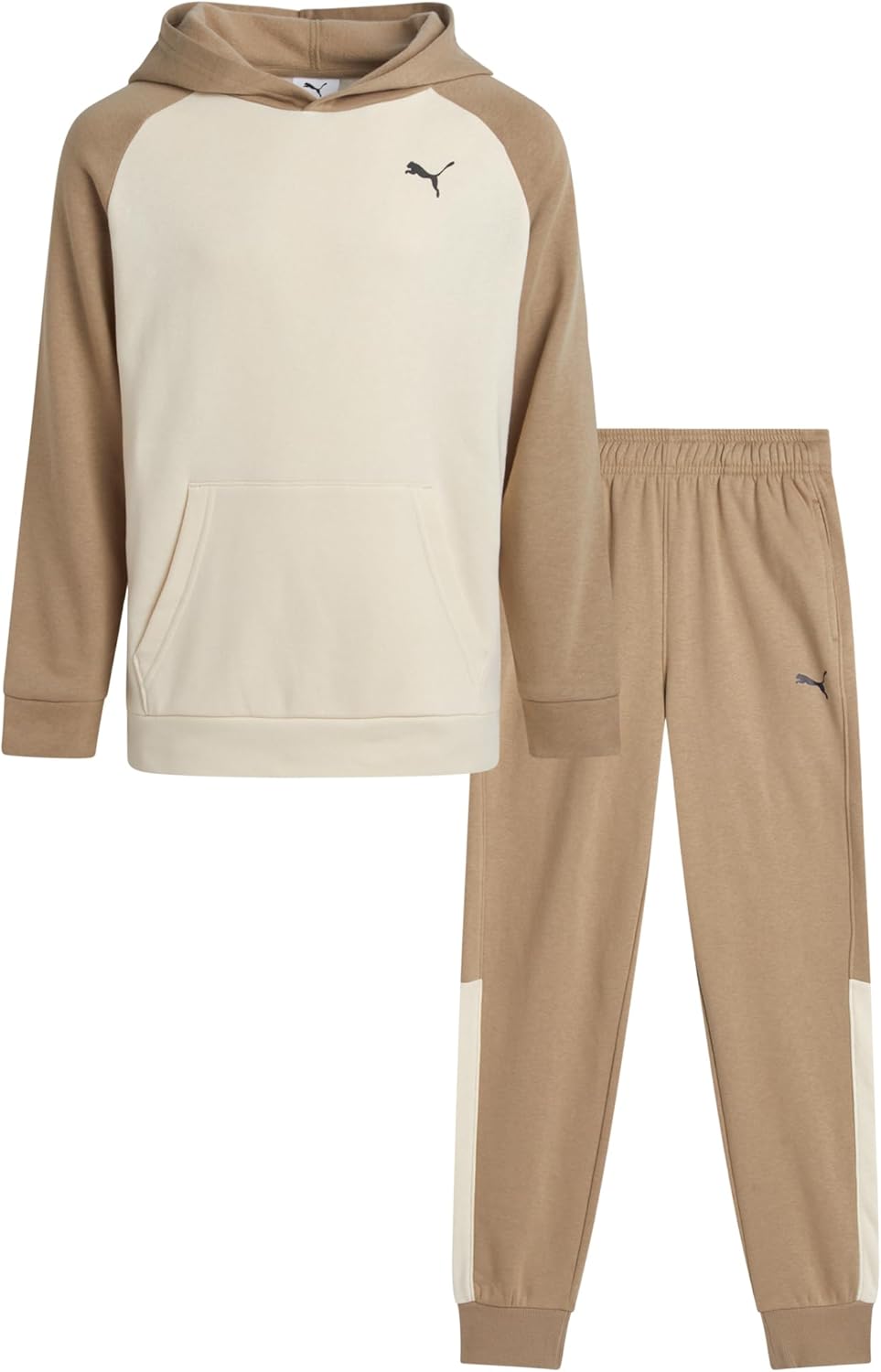 PUMA Boys Sweatpants Set - 2 Piece Fleece Pullover Hoodie Sweatshirt and Boys Jogger Pants Youth Kids Activewear Set (8-16)