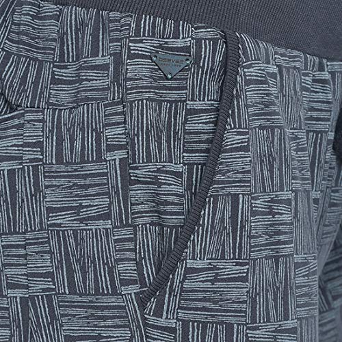 Image of BEEVEE Mens Navy Printed Stretch Elasticated Knits Trackpant with Drawstring.