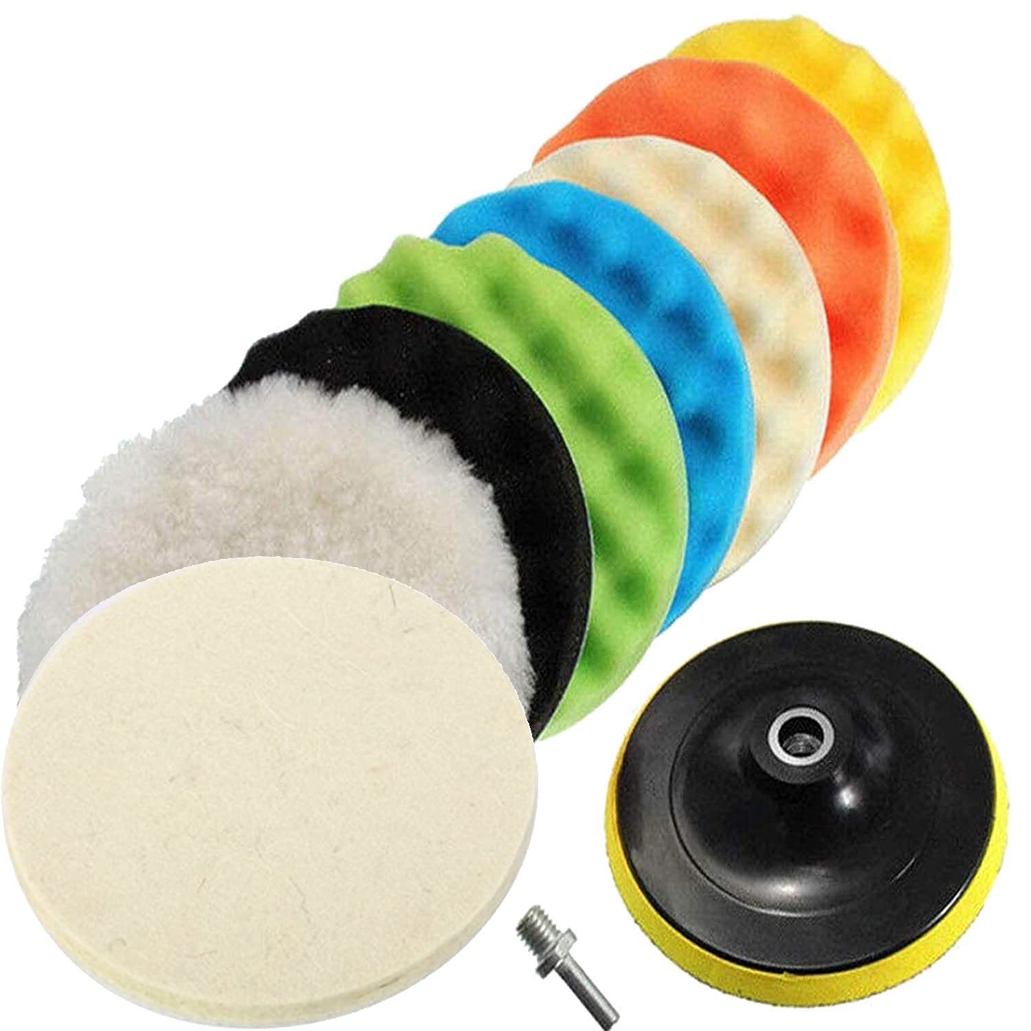 DIY Crafts Pack Of 6"inch Kit, Multi, 3"/4"/6"/7"inch 76/100/152/180mm 6 Pcs Car Buffing Polishing Waxing Sponge + Felt Pad Kits Drill Adapter Cleaning Kit Electric Dril(Pack Of 6"inch Kit, Multi) (B082ZRDR4J) Amazon Price History, Amazon Price Tracker