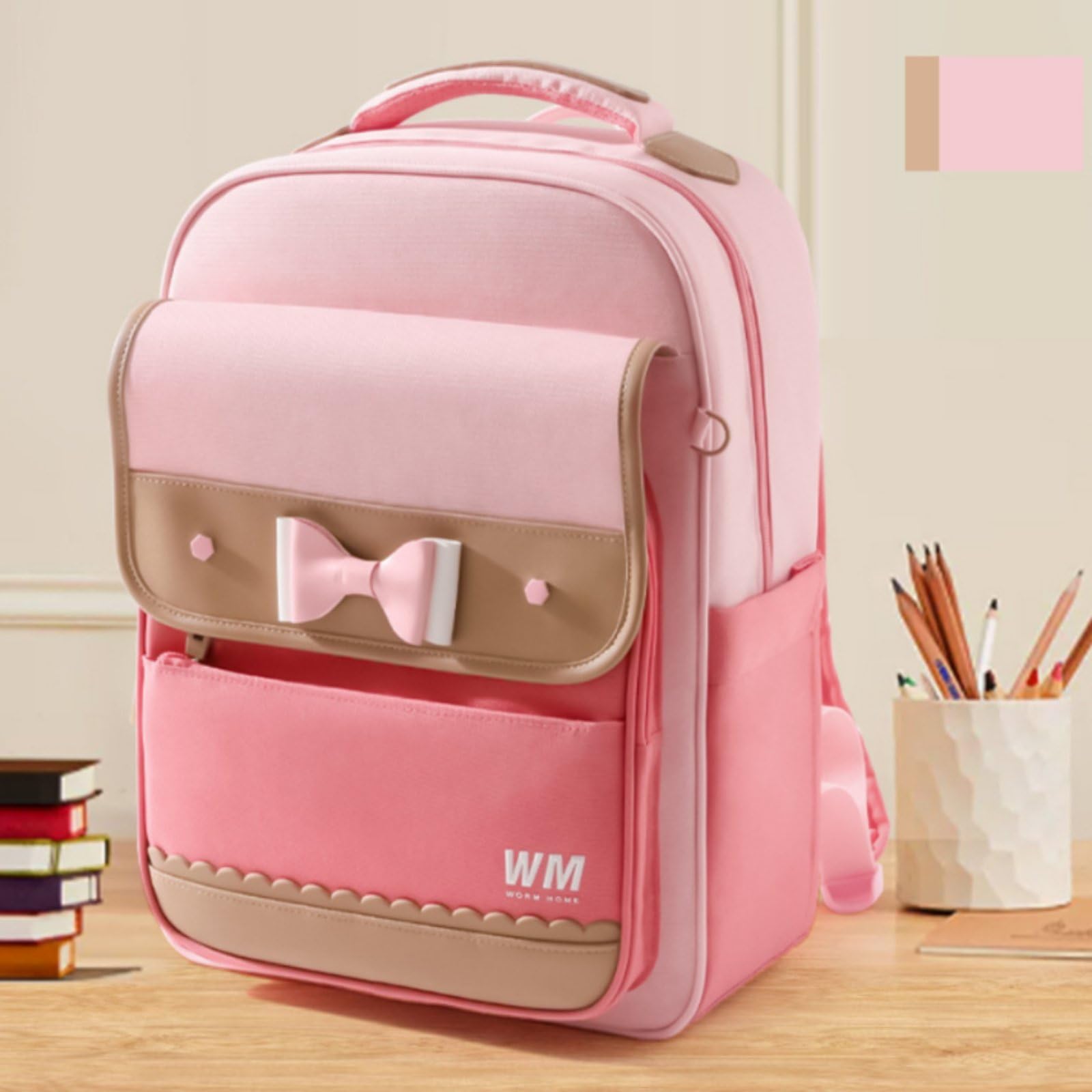 Mochila Ergonómica Infantil muy Ligera Mochila Ligera Escolar Impermeable Artículo de Carga para Niños, Niñas, Clases, Array, Rosa Pequeño, Pequeño 1-4 Grado