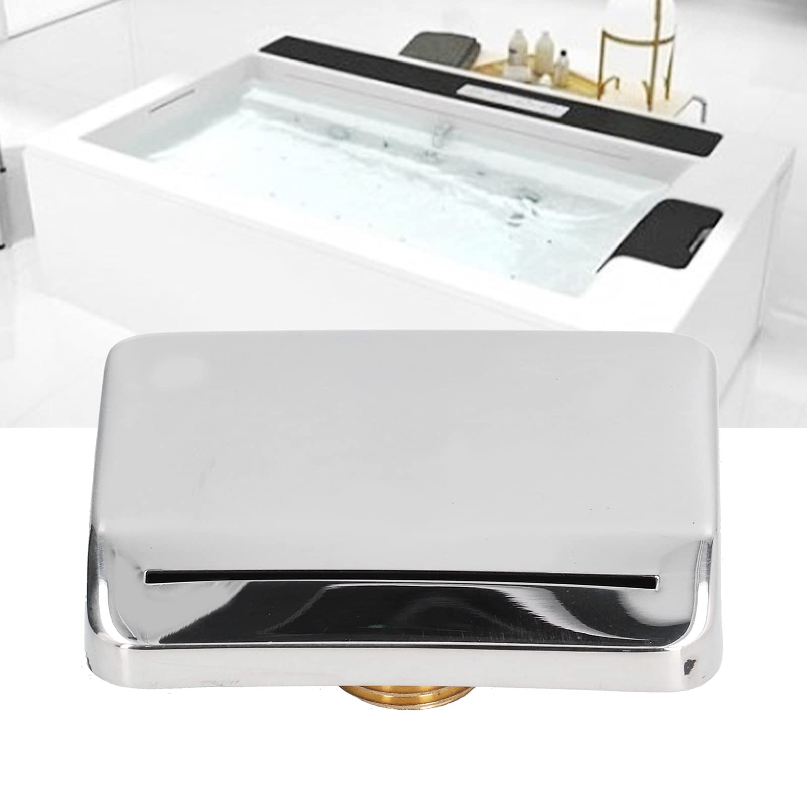 Beccuccio di Riempimento per Vasca da Bagno a Cascata, Rubinetto per Vasca a Parete con Filettatura Maschio G1/2 da 3 Pollici, Rubinetto per Vasca da Bagno Spa in Acciaio Inossidabile Uscita Acqua