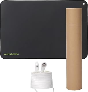 Grounding Mat for Feet, Grounding Mat Improve Sleep, Relieve Pain, Conductive Mat for Magnetic Therapy, Earth Connected Pad for Home, Office and Work 1 Pack(Black 16"x24")