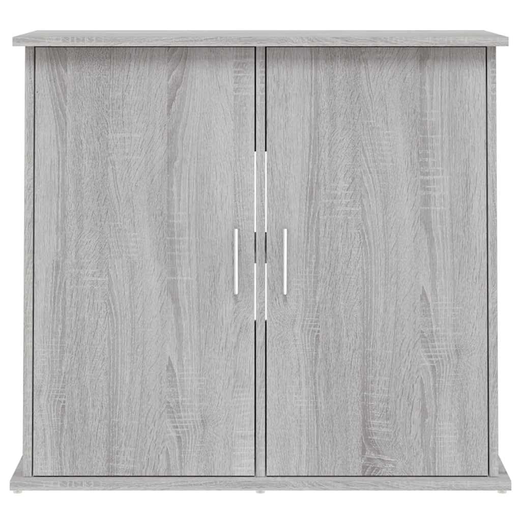Soporte para acuario, color gris, de madera Sonoma, 81 x 36 x 73 cm, armario inferior estable con espacio de almacenamiento y puertas para accesorios de acuario, estantería, muebles, ideal