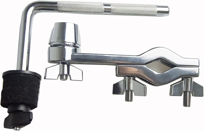 Abrazadera para batería con brazo L cromado y soporte miniatura 2
