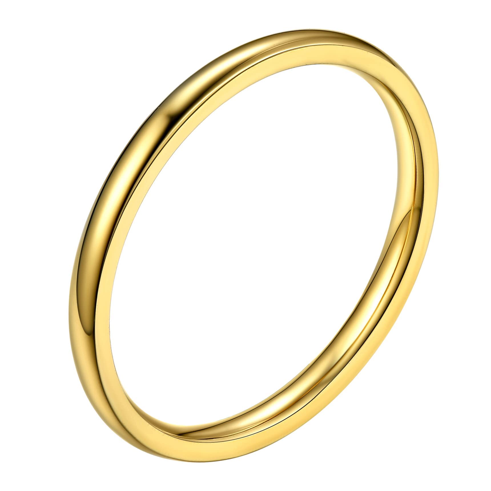 Bestyle Bestyle Anillos Hombre 2mm Anillos Acero Inoxidable Mujer Anillos para Parejas Anillos de Compromiso Tamaño 14.5-27.5