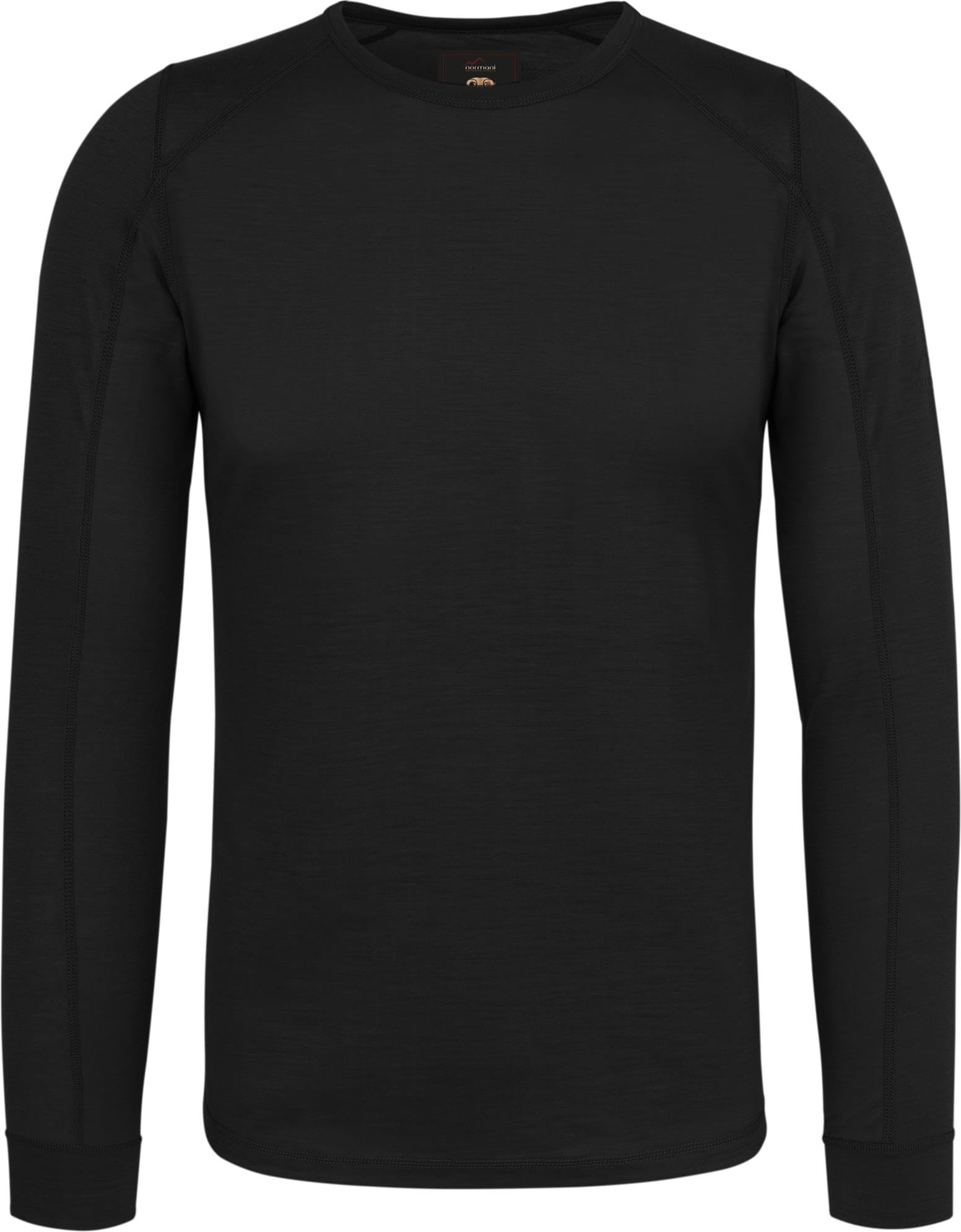 Herren Merino Oberteil Sommer Langarm Shirt Pullover leichtes Outdoor Shirt - Rundhalsausschnitt Funktionsoberteil 100% RWS Merinowolle