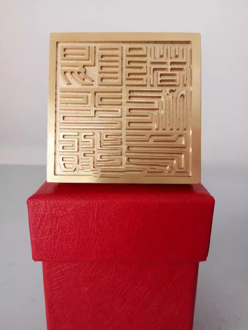 Taoistisches Siegel, chinesisches taoistisches Siegel Fengshui, 1 Stück 5 cm Siegel Taoistisches Zubehör Kupfersiegel Rechtssiegel Robust und langlebig, Gelb