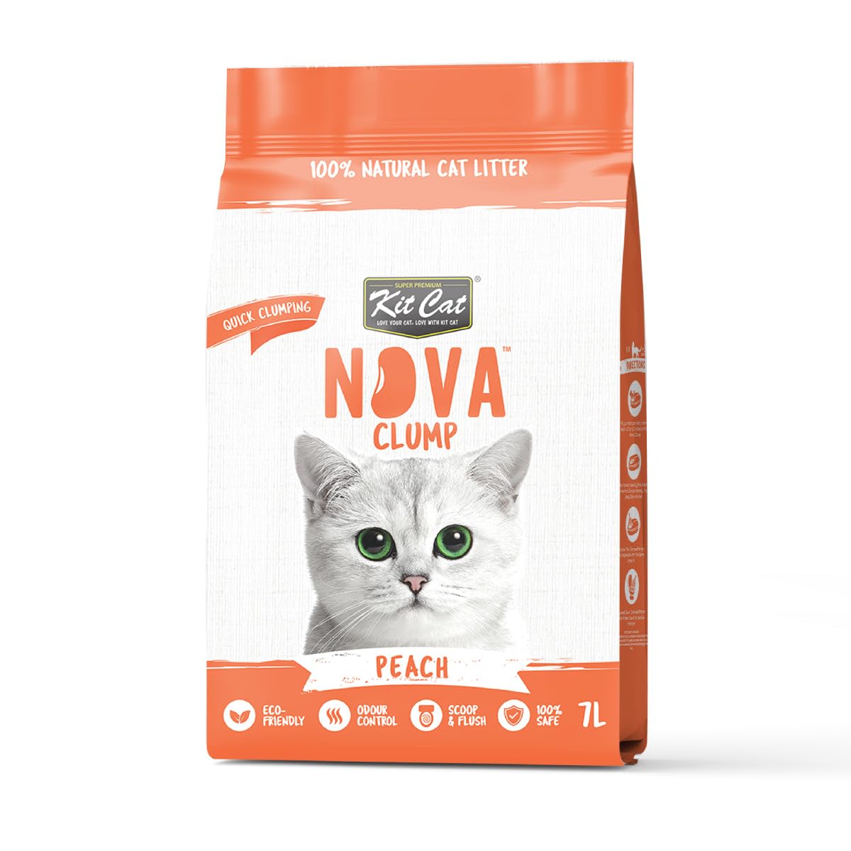 Kit Cat Pack 6 Arena Eco Nova - Peach 7 L Arena para Gatos