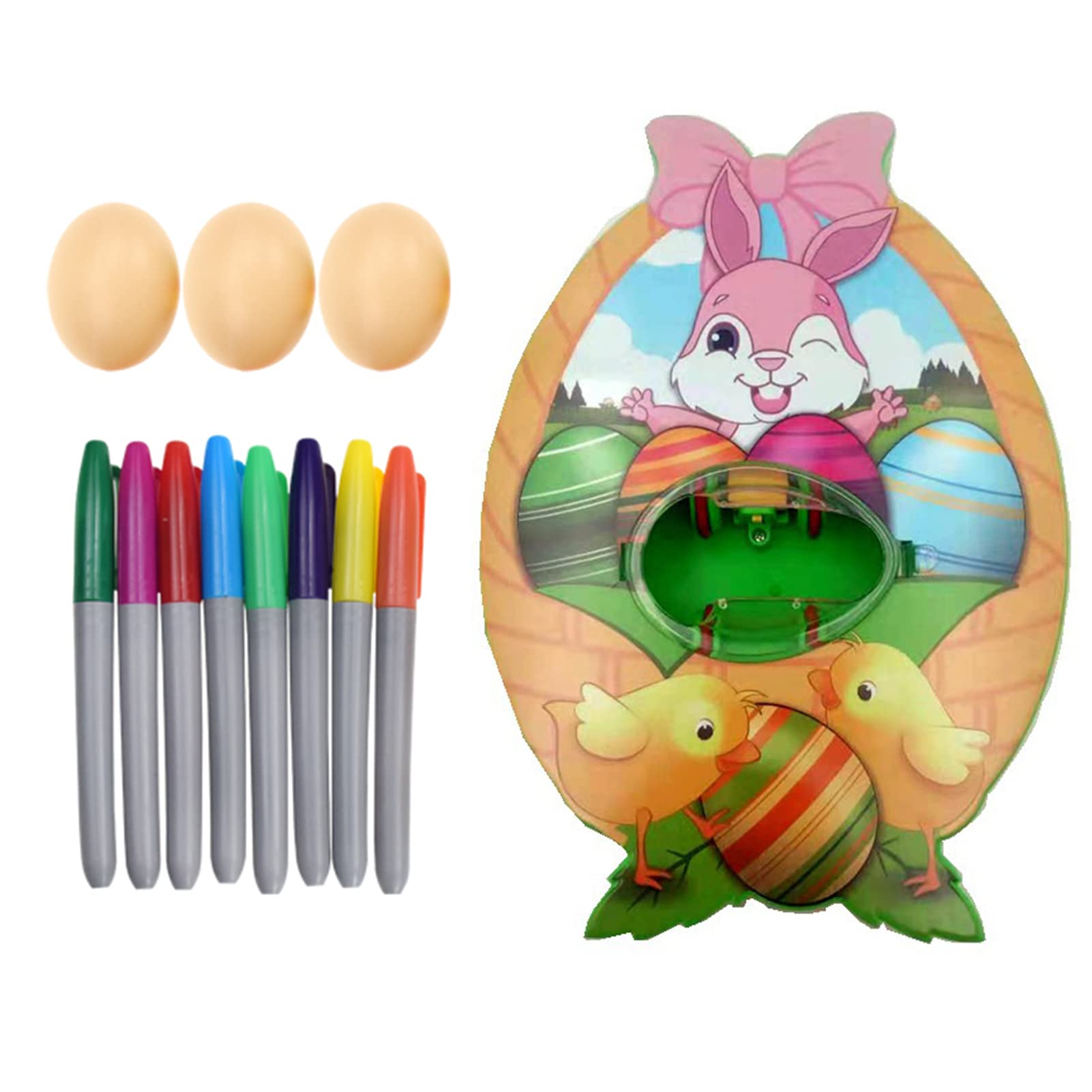 Joleritc Eggs Decoration Set DIY Painted Eggs Painting Game Eggs Spin Machine DIY Craft