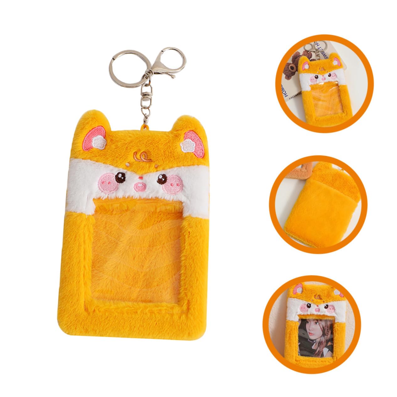 Ciieeo 4piezas Funda De Tarjeta De Cartón De Rana De Peluche Visible Soporte Para Identificación De Protector Decorativo De Tarjetas Para Estudiantes y Profesionales