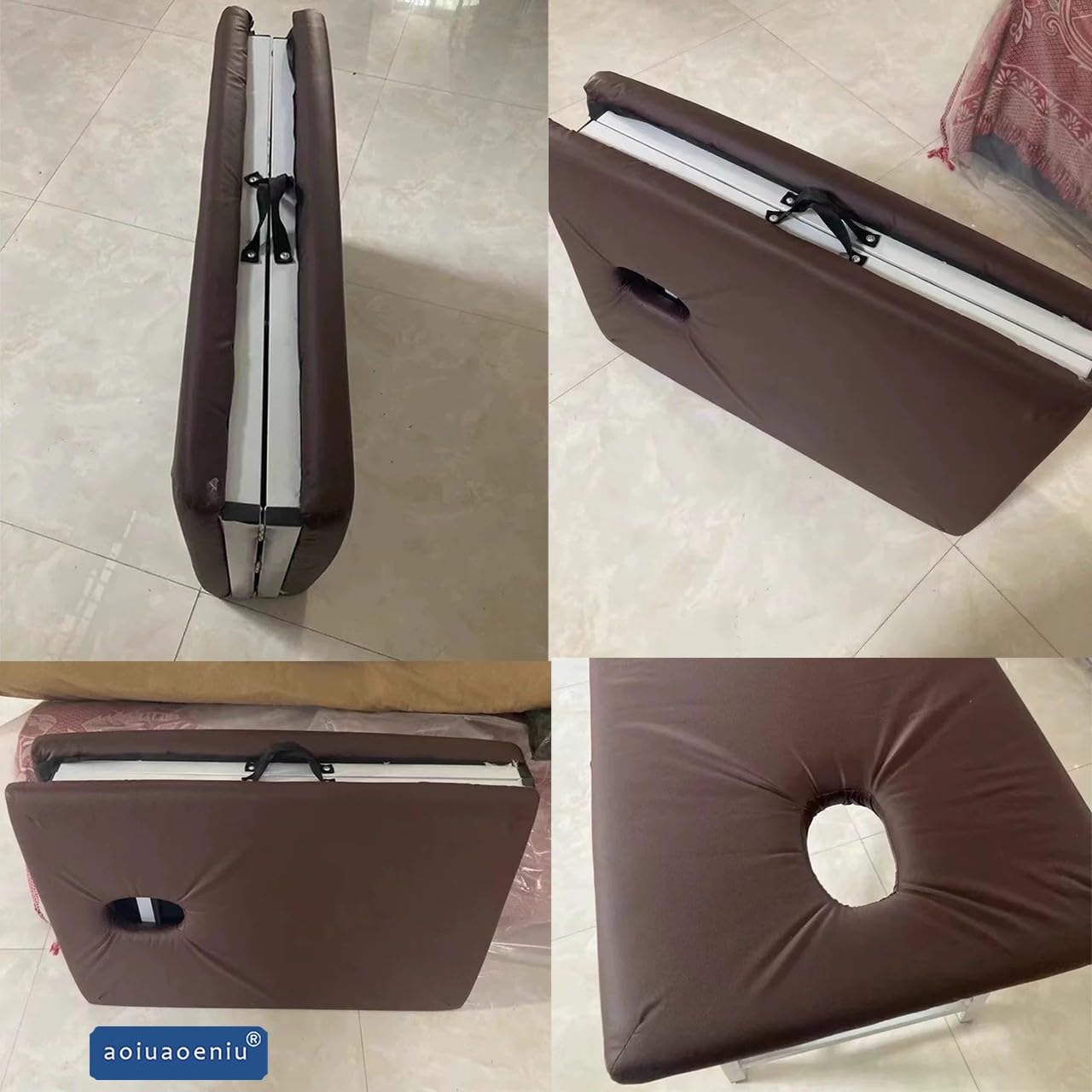 Table de Massage Fixe avec Trou et Structure en Acier - Pliante - Structure Renforcée - jusqu'à 300 kg - Choix de Couleurs