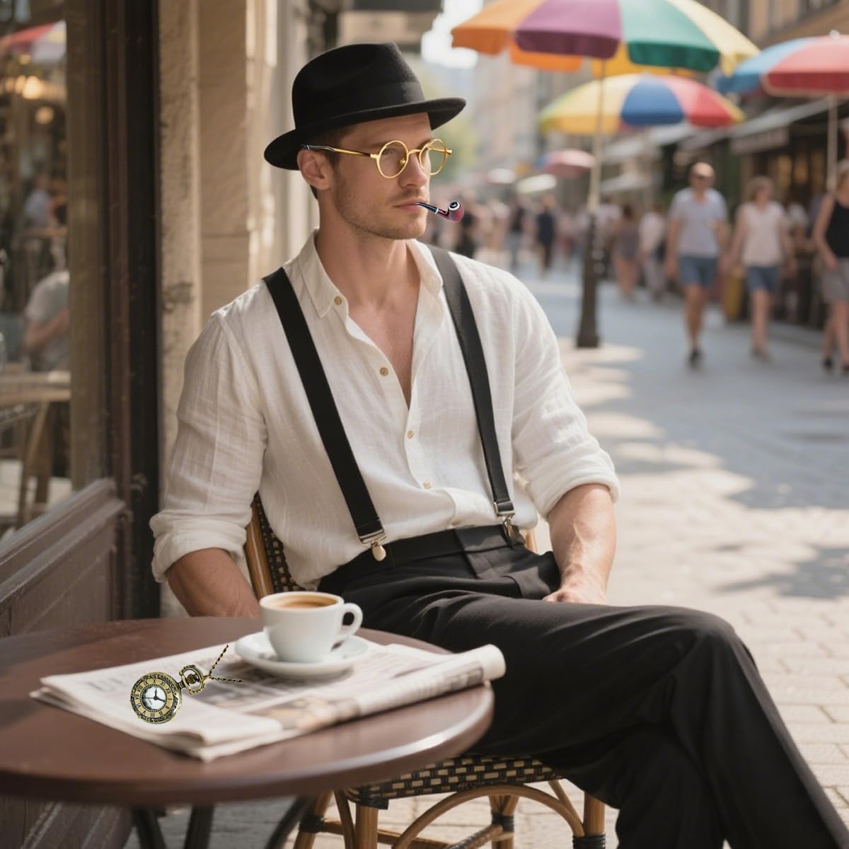 Mikbnfrb 1920s Mens Costume Accessories Outfit Set Gangster Roaring 20s Costumes for Gatsby Party - Image 6