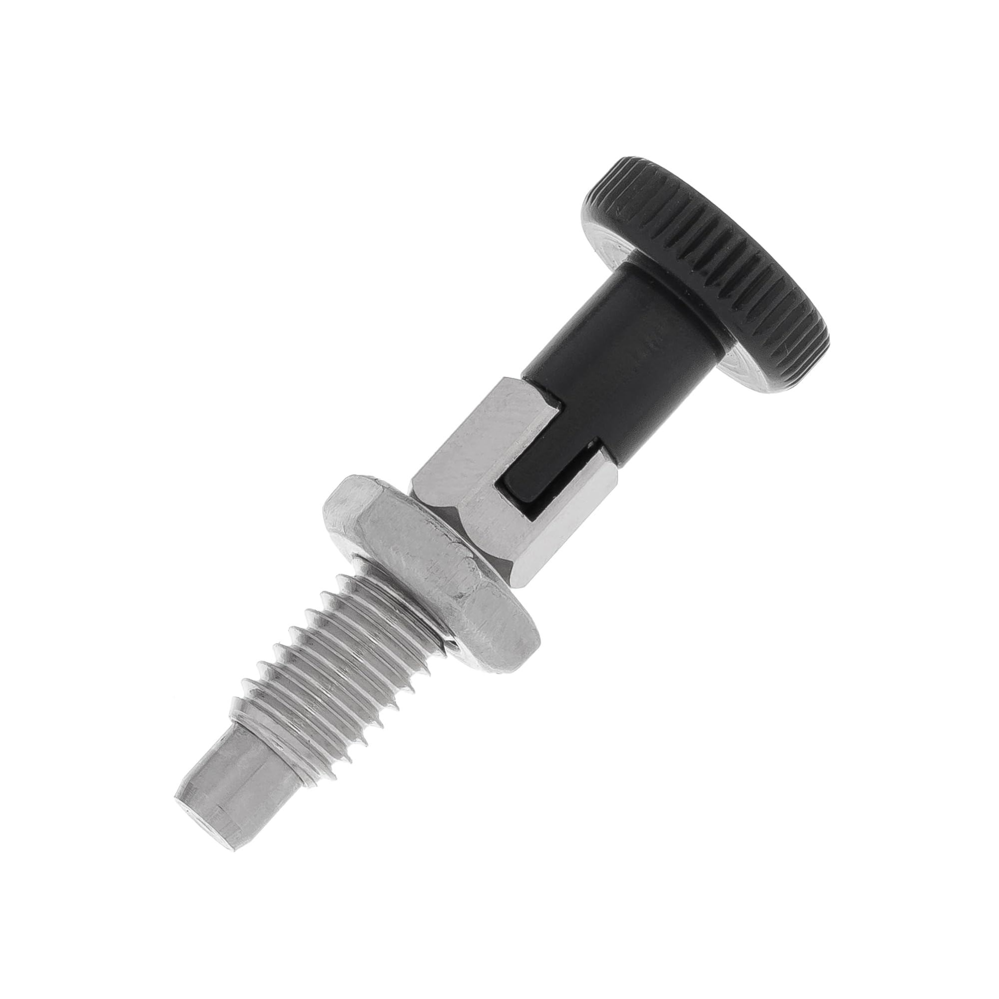 HALLMERS M6 x 1.0 x 11mm Thread 4mm Pin Diameter Indexing Self Locking Spring Plunger with Hex Knob - Stainless Steel Retractable Bolt Notch Threaded Index Mechanism Accessory Tool
