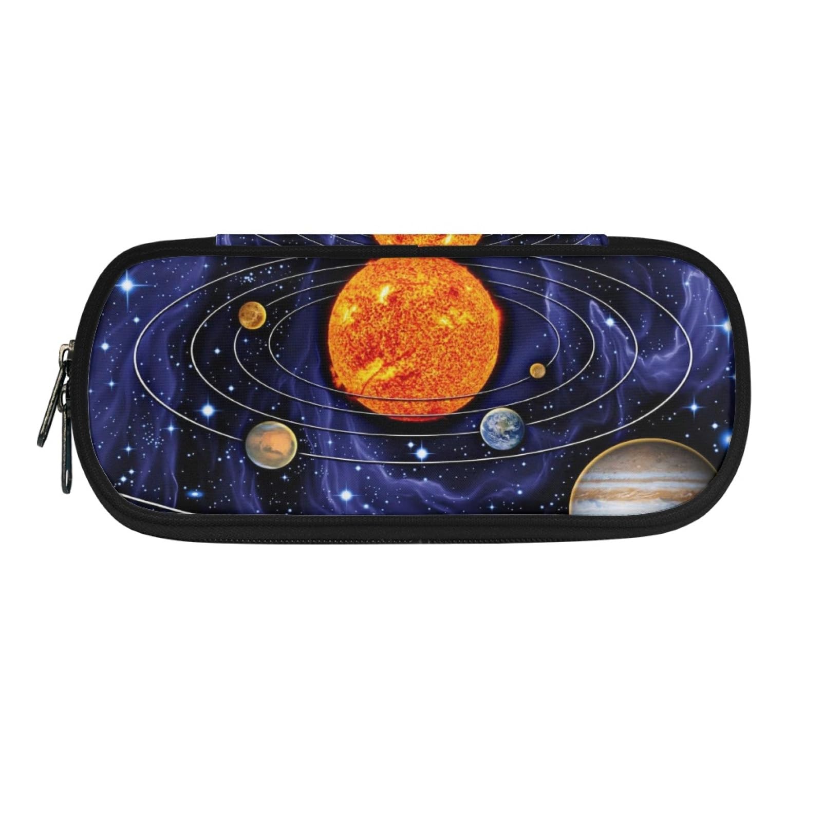 TOADDMOS Sun Planet Print Large Capacity Pencil Bag for Boys Girls Teens with 3 Compartments Pen Case Stationery Oraganizer โ image 1