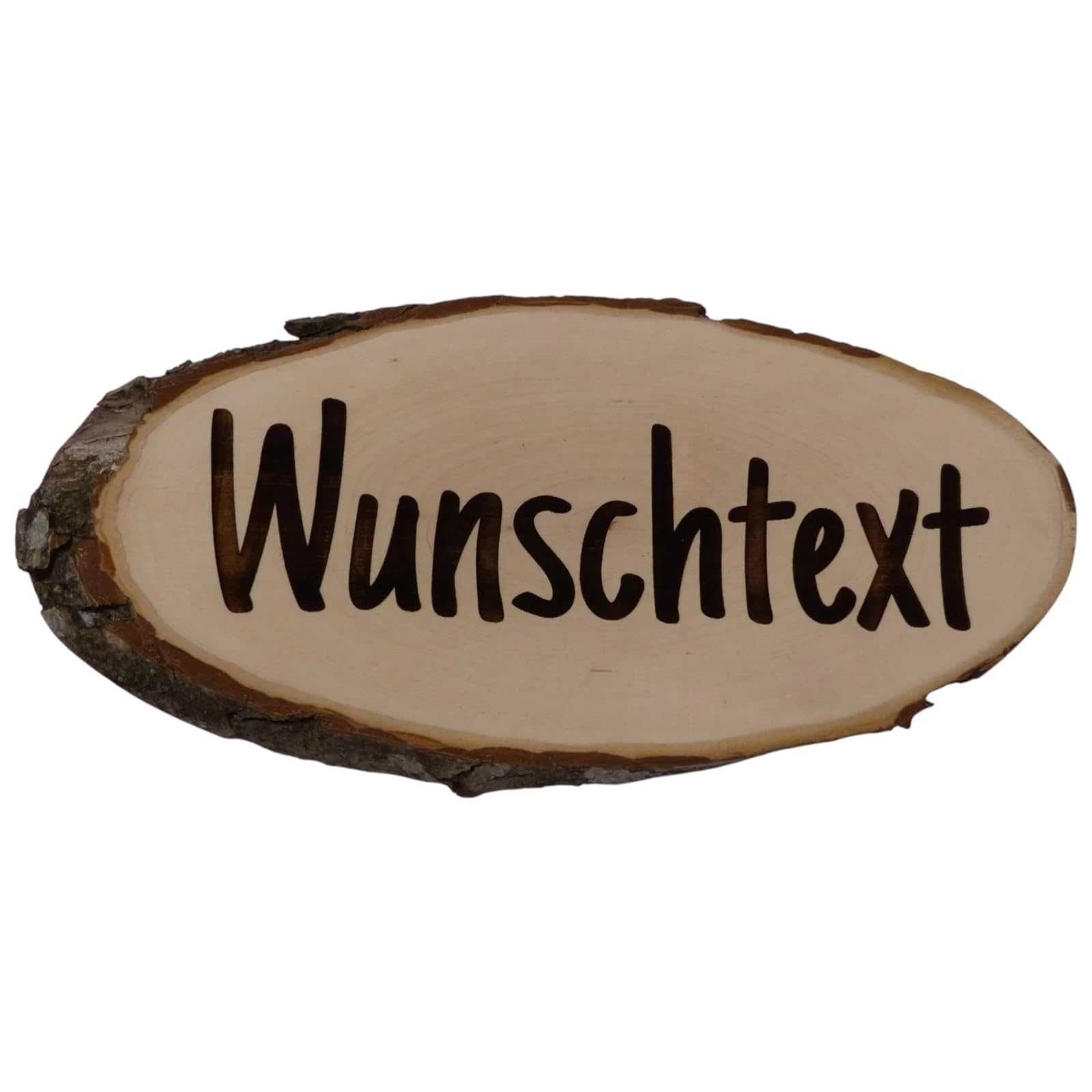 Personalisierte Baumscheibe mit Gravur - Schild personalisiert aus Holz selbst gestalten Holzschilder (86-94cm)