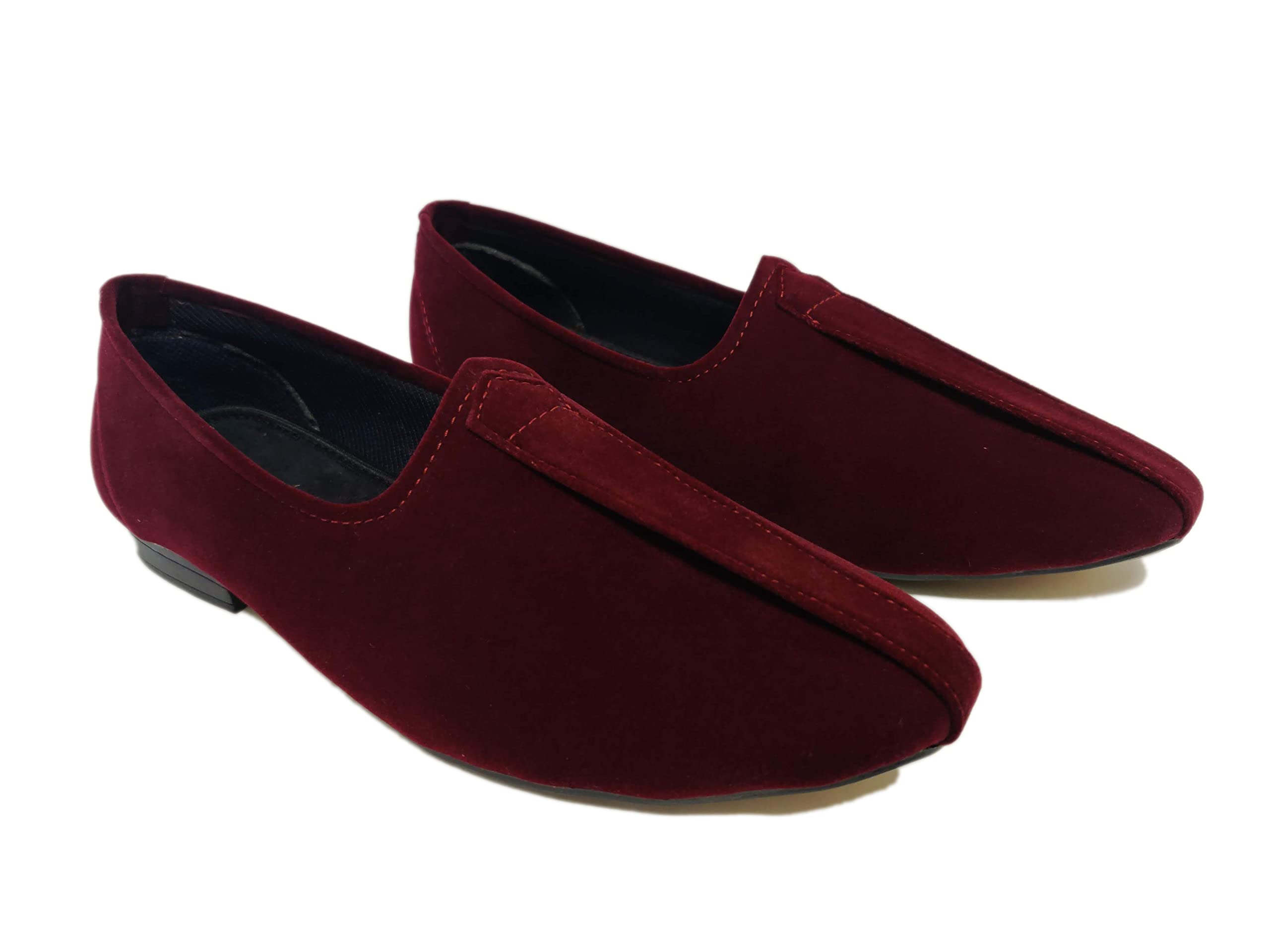 Cherry Red Mojari Loafers Men's Jutti-image-47