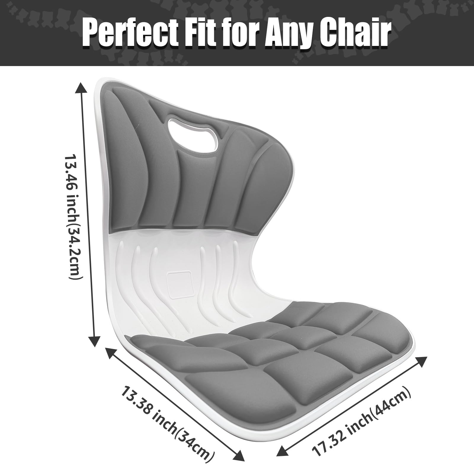 Silla ergonómica de apoyo lumbar para una buena corrección de postura y alivio del dolor de espalda, soporte de espalda para asiento de suelo, trabajo desde casa, oficina