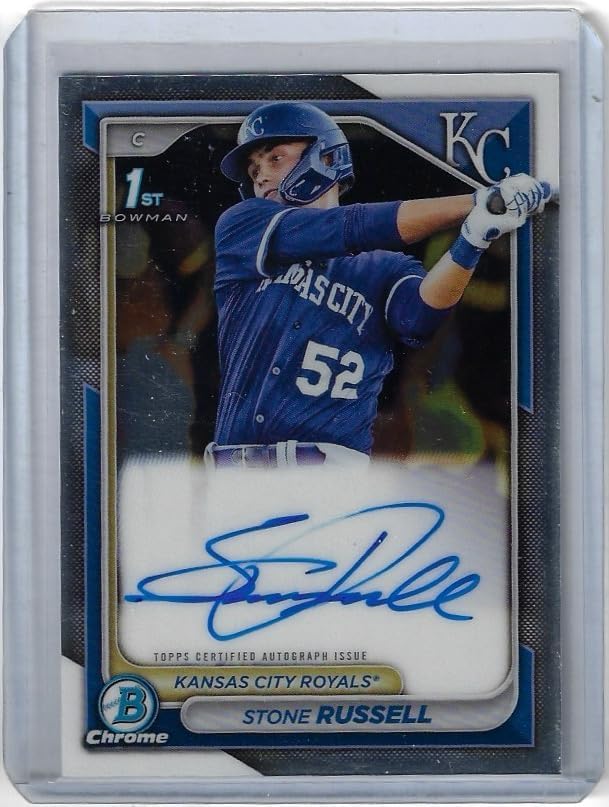 Stone Russell Autographed 1st Bowman Paper Prospects Rookie Autograph Collectible Baseball Card - 2024 Bowman Baseball Card #CPA-SR (Royals)