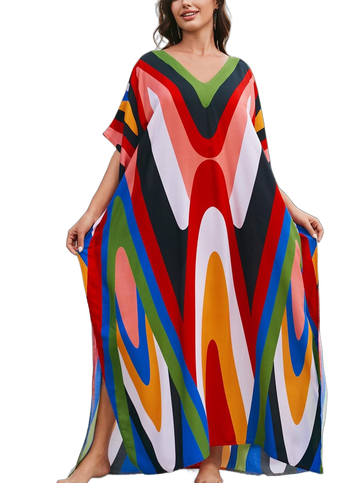 Plus Size Kaftan Dress for Women Caftan Bathing Swim Cover Up Boho Beach Dress Lightweight Loungewear