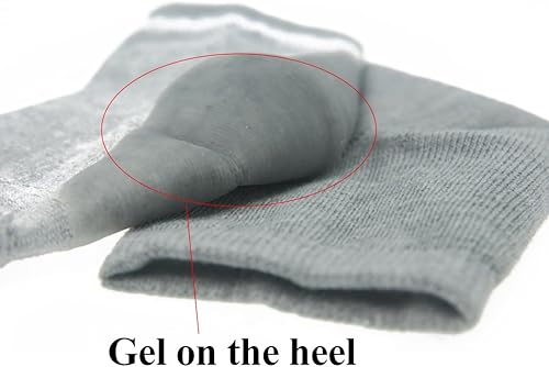 Miniatura 3 de Makhry 2 pares de calcetines de talón de gel de silicona hidratante para piel seca y dura agrietada, puntera abierta, calcetines cómodos de