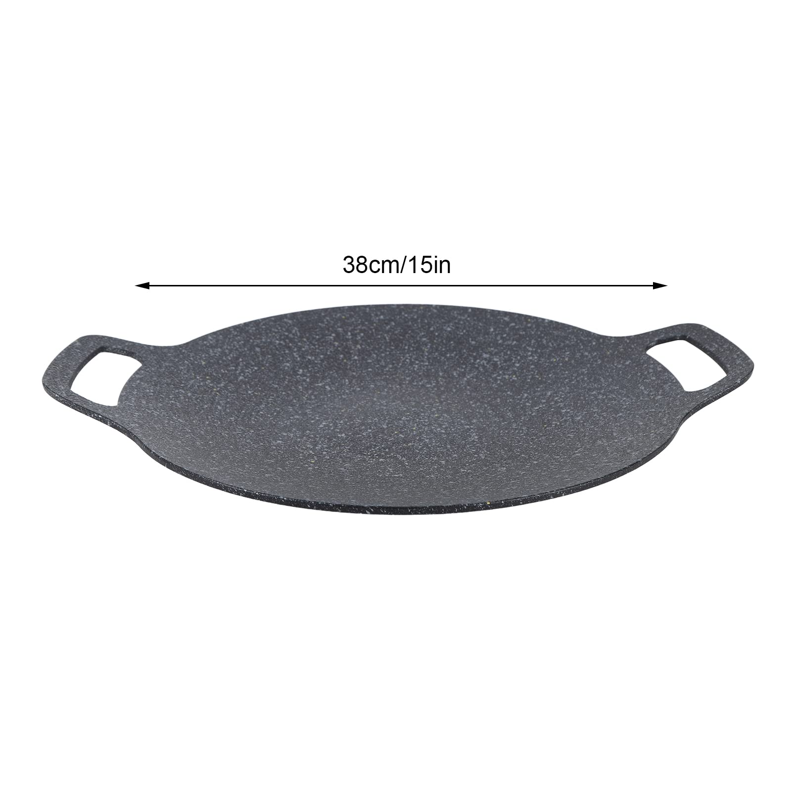 AMONIDA Piastra per Barbecue Rotonda Coreana, Padella per Griglia Rotonda Coreana Integrata per Il Viaggio in Campeggio (38 cm)