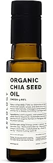 Erbology Organic Chia Seed Oil 100ml - Cold-Pressed - Rich in Omega-3 (66%) and Vitamin E (330% RI) - No Additives or Pres...