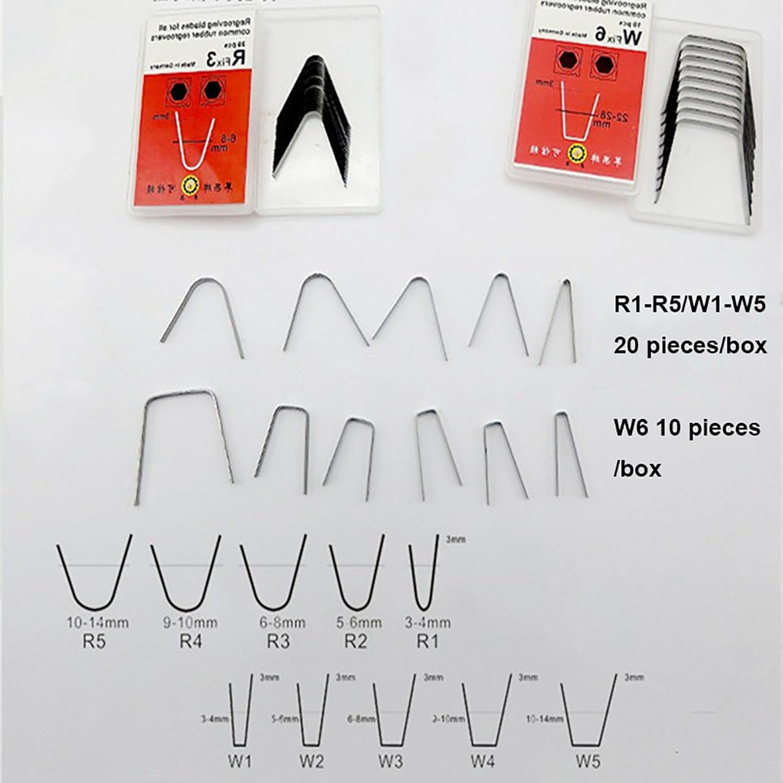 Lame per Scanalatura Pneumatici, 20 Pezzi A Forma di V/U, Modello di Incisione in Gomma, Riscaldamento Uniforme, Scanalatura Pneumatici in Gomma, per Macchina per Scanalatura Pneumatici,R1