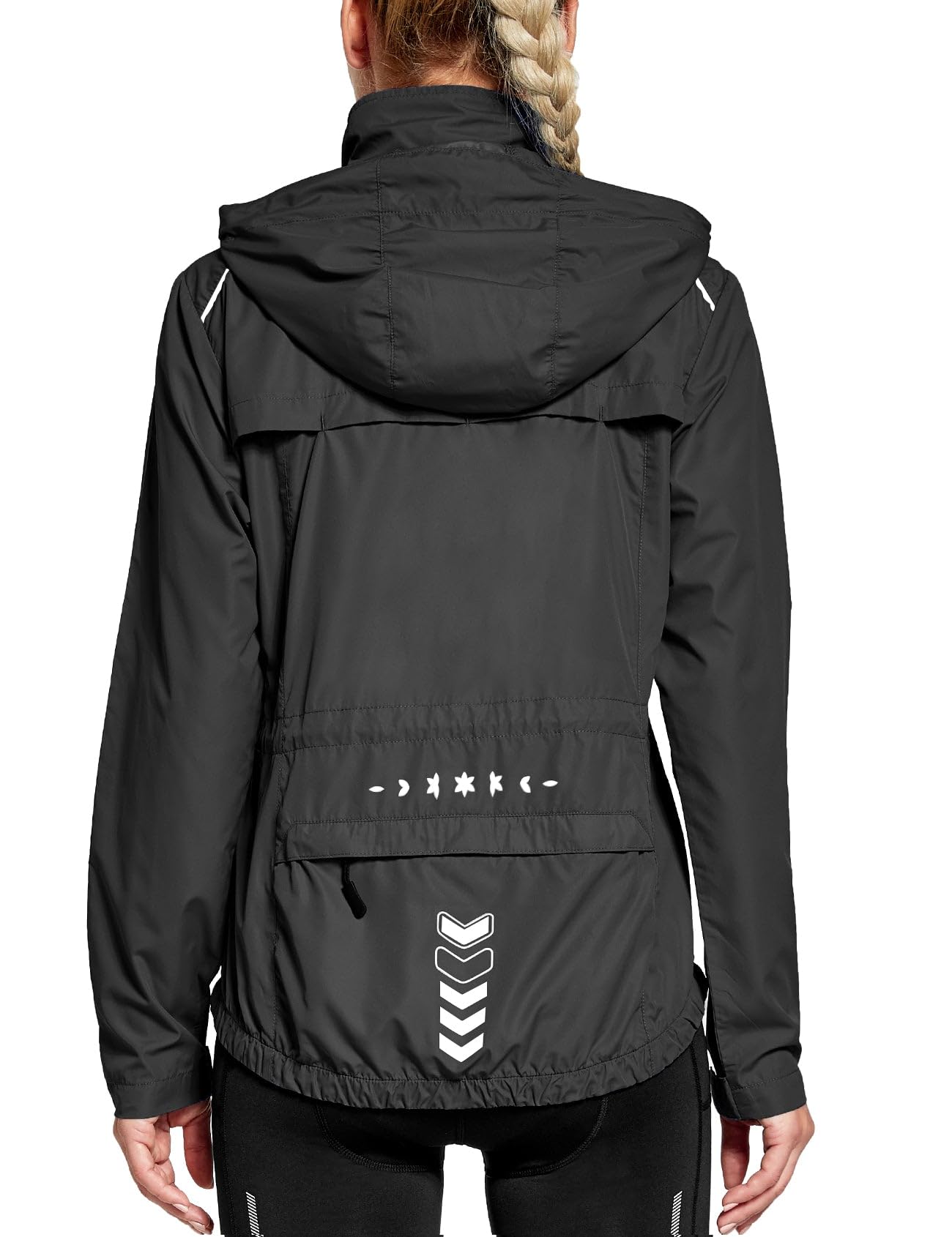 FitsT4 Sports Women's Cycling Running Jackets Lightweight Windproof Bike Windbreaker Reflective with Hooded