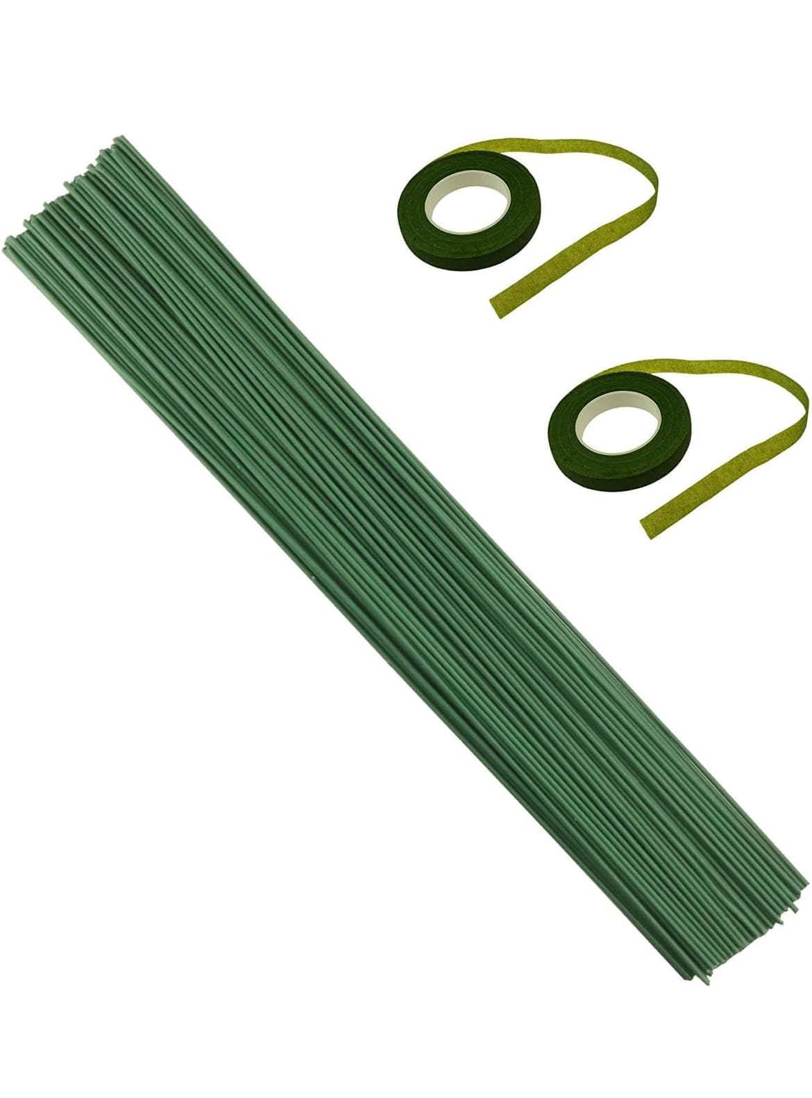 Little Blooms® Green Coated Stem Wire for DIY Flower Making - Friendly Flower Making Materials and Flower Stick Essentials, Perfect for Craft Projects (50pcs Wire & 2pcs Green tape)-image-39