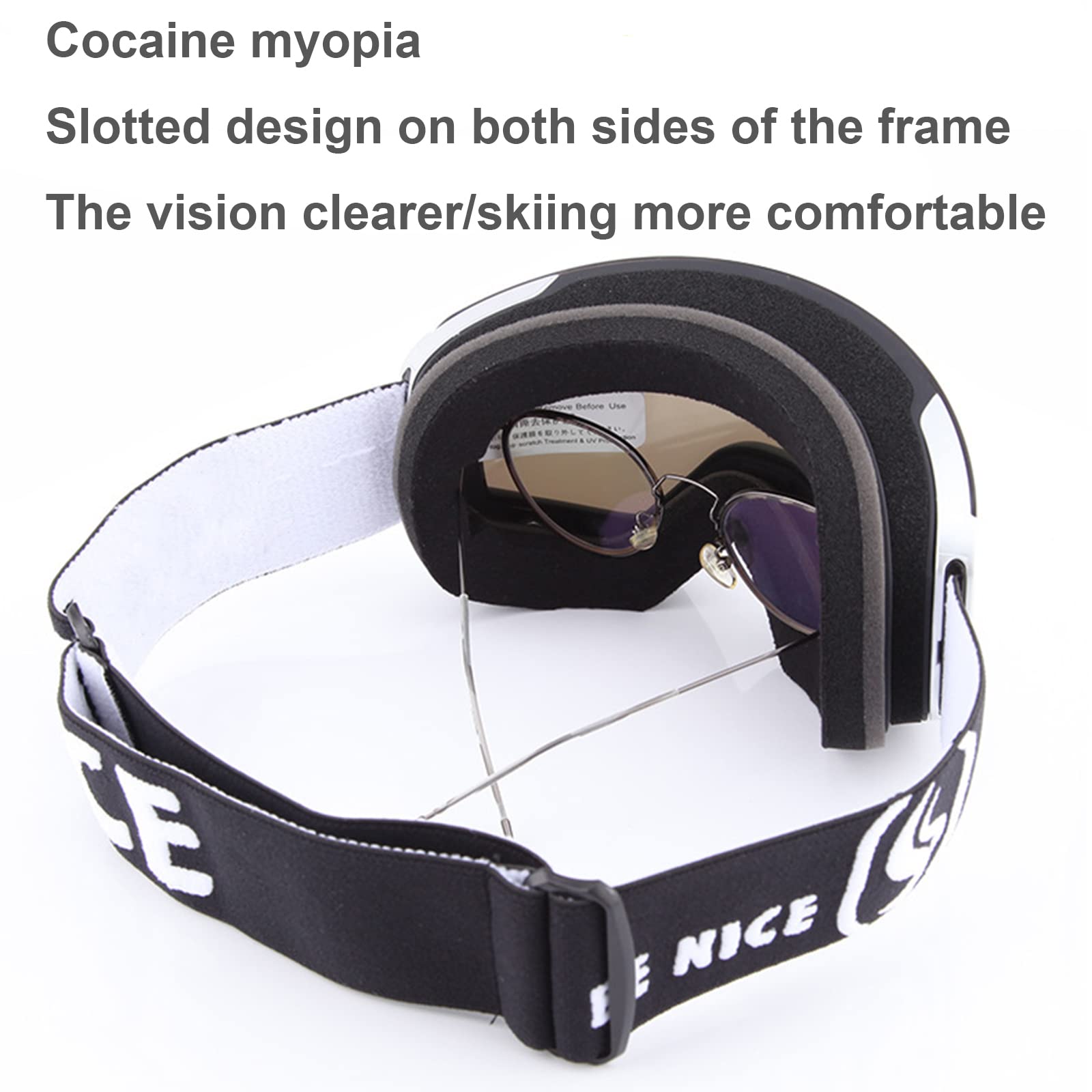 Masque de Ski Magnetique, Lunettes de Ski pour Snowboard et Ski Anti-buée Lentille,A