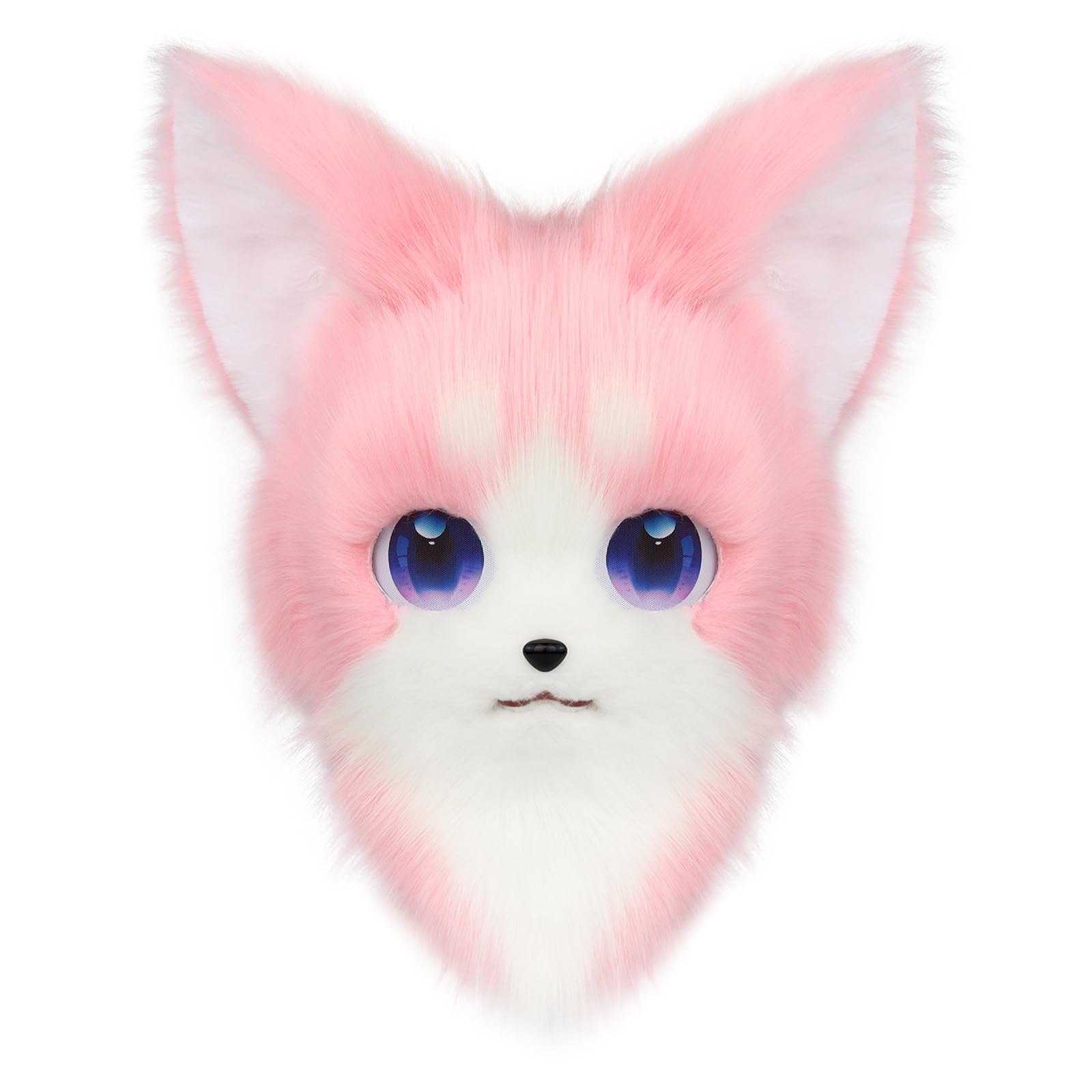 HAOAN Animal Furry Fursuit Head Mask Plush Cat Fox Mask Costume Props for Halloween Cosplay Party