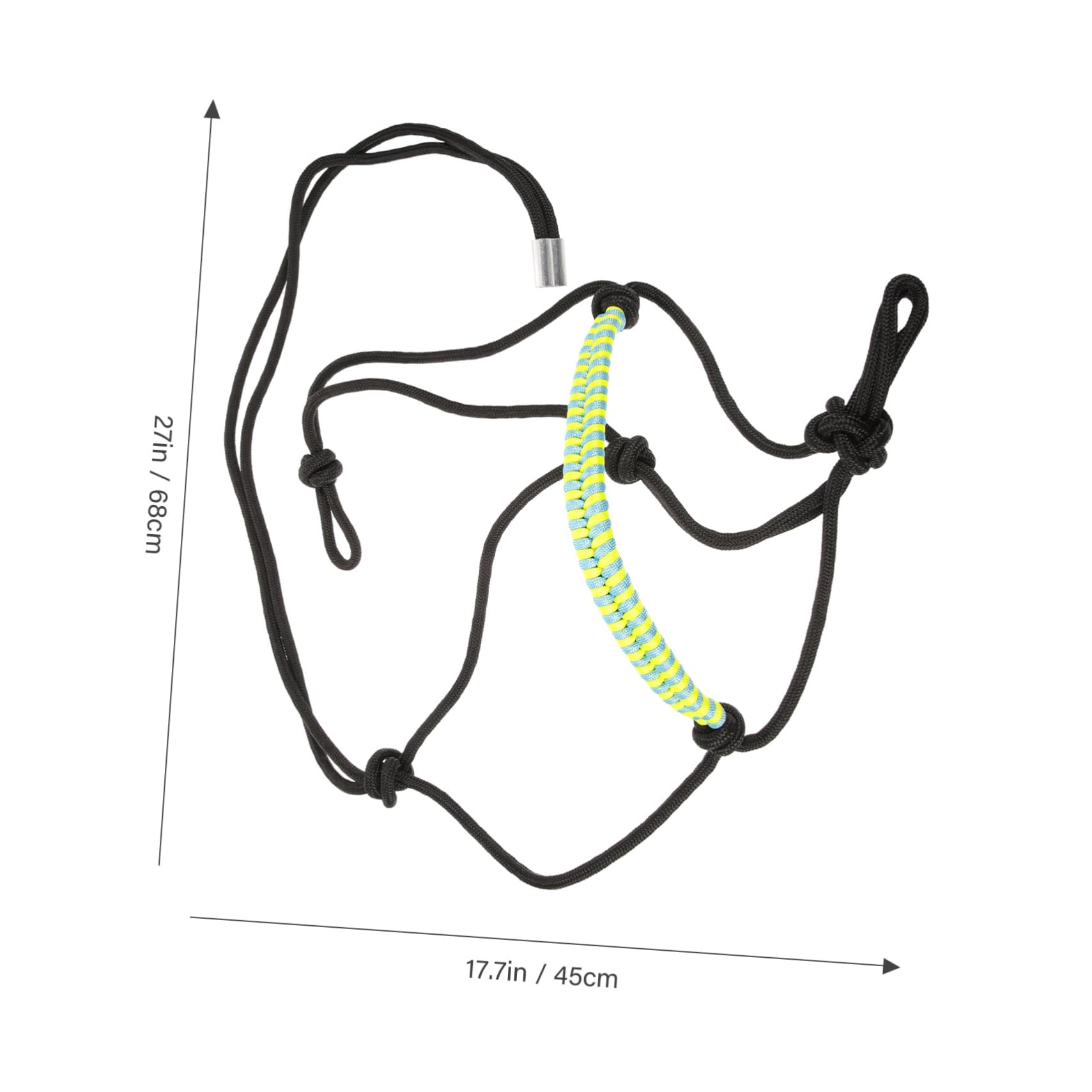 Cavezza di Corda per Cavallo Regolabile, 1 Pezzo, Nylon Nero