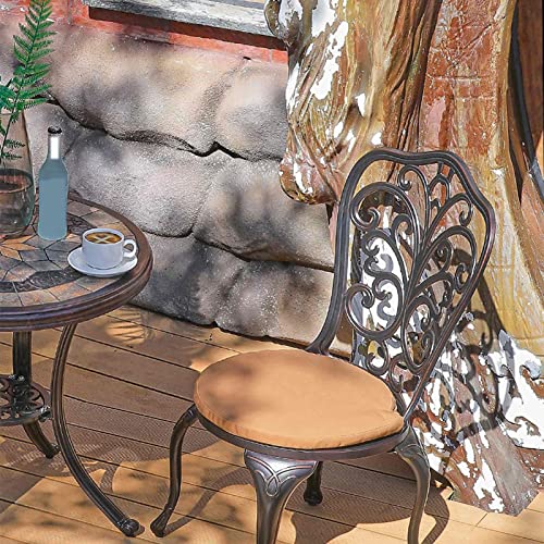 Conjunto de móveis de jardim de 3 peças, conjunto de mesa de alumínio fundido, móveis antigos para p