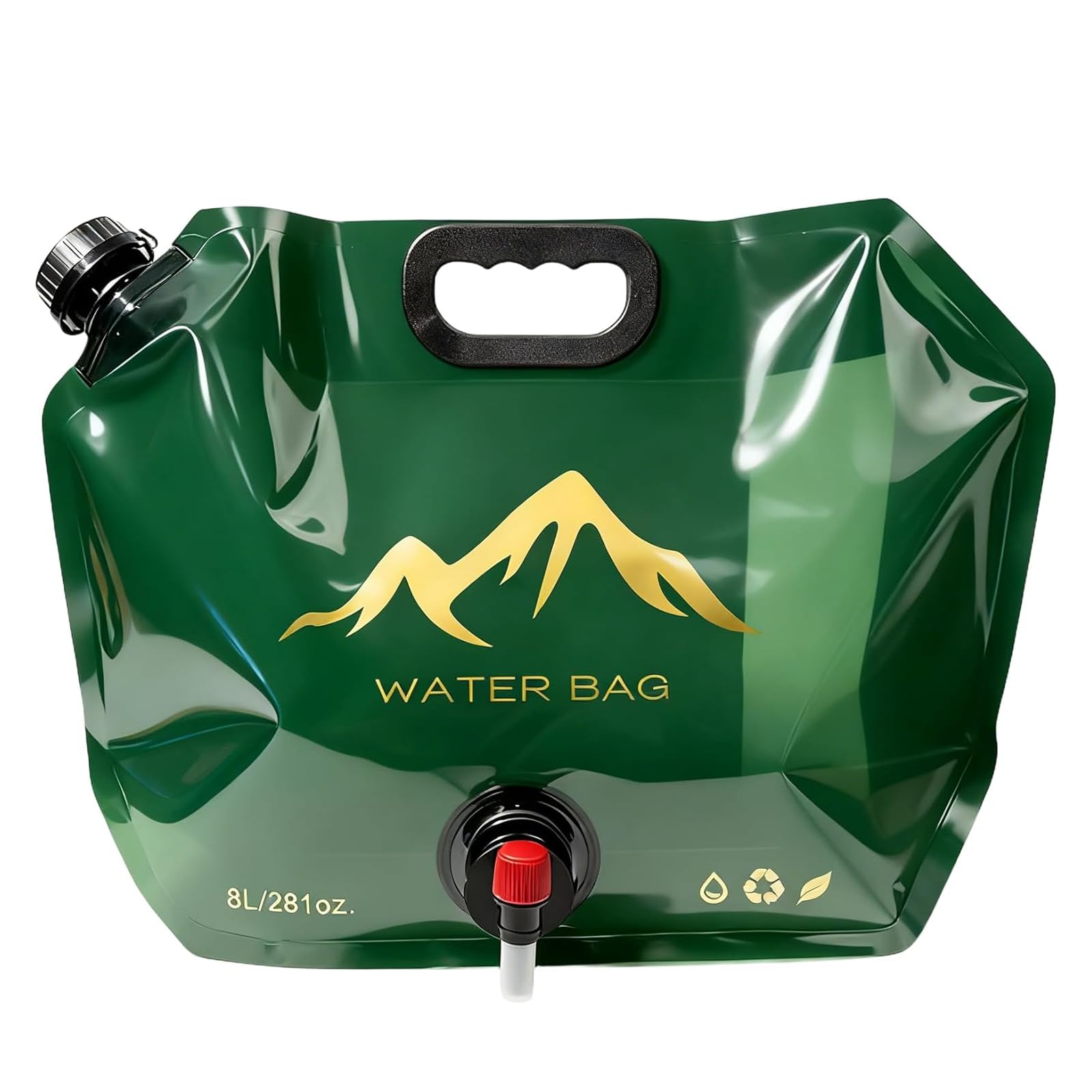 8L Wasserkanister Faltbarer mit hahn, Auslaufsicherer Wasserbehälter, Faltkanister mit Tragegriff, Wiederverwendbare Wasseraufbewahrungsbeutel für Camping,Wandern und Wasserspeicherung zu Hause (a)
