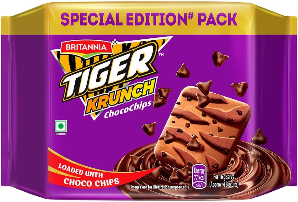 Britannia Tiger Krunch Chocochip Biscuits, 400 g
