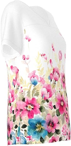 Vista 3 de Impresión digital Stretch Scrubs Top - Pandamed Notch Neck Mujeres Stretch Top PPS102