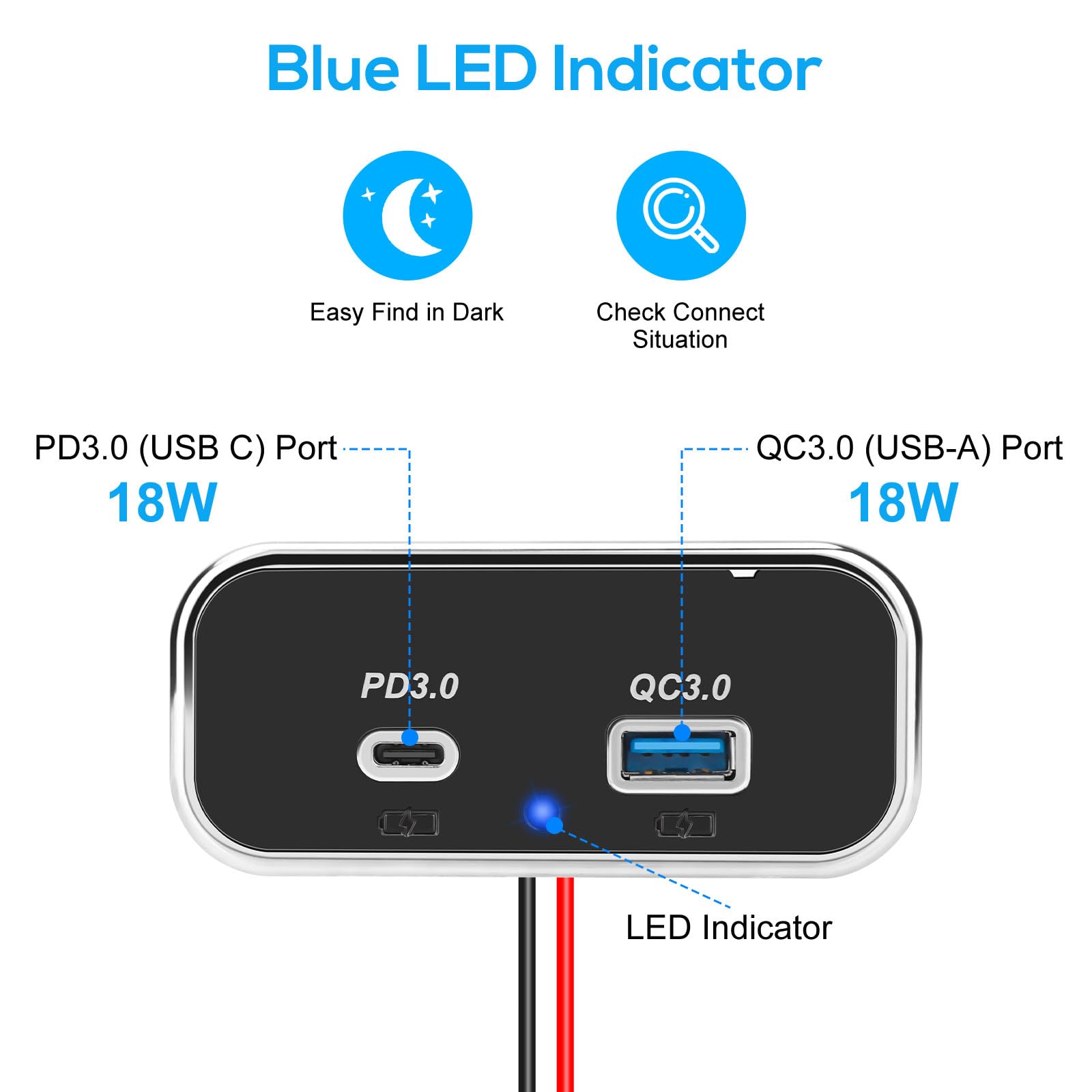 Linkstyle USB Auto-Steckdose 62W - Dual USB-A & Type-C Für 12V/24V Fahrzeuge