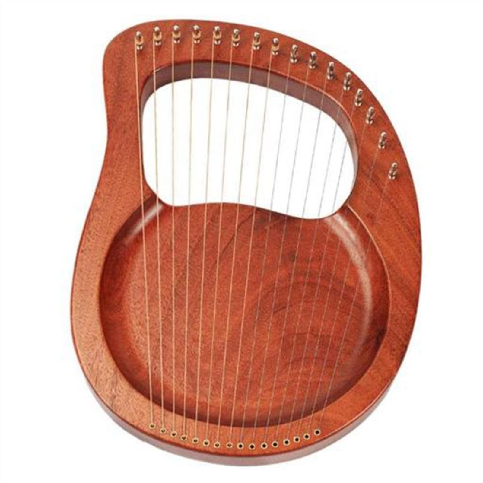 TSTS Lyre Instrument Mahagoni 16 Saite Holz Lyre Harfe Metallsaiten Massivholz String Instrument Mit Tuningschlüssel