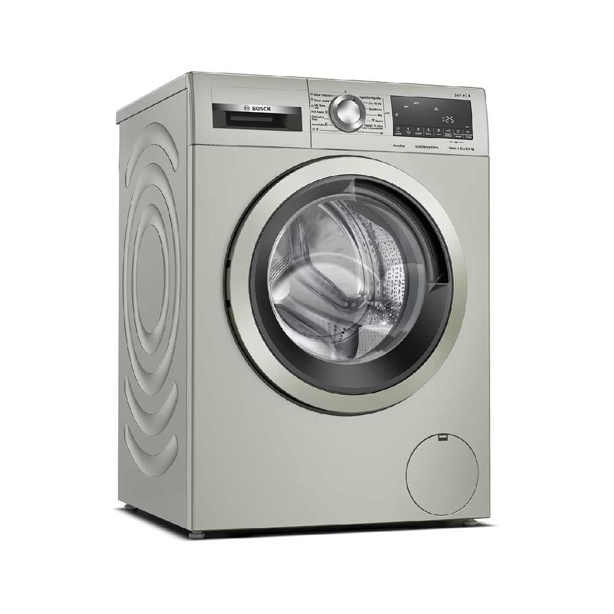 Bosch – Lavadora-Secadora, 9 kg de lavado, Iron Assist, Silenciosa, AutoDry, Acero Mate, WNA1341XES