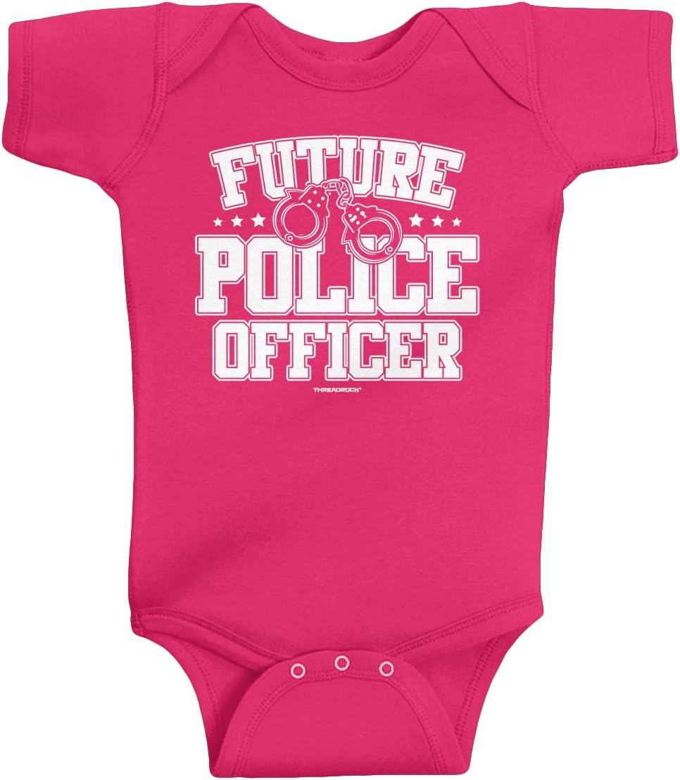 Threadrock Unisex Baby Future Police Officer Bodysuit