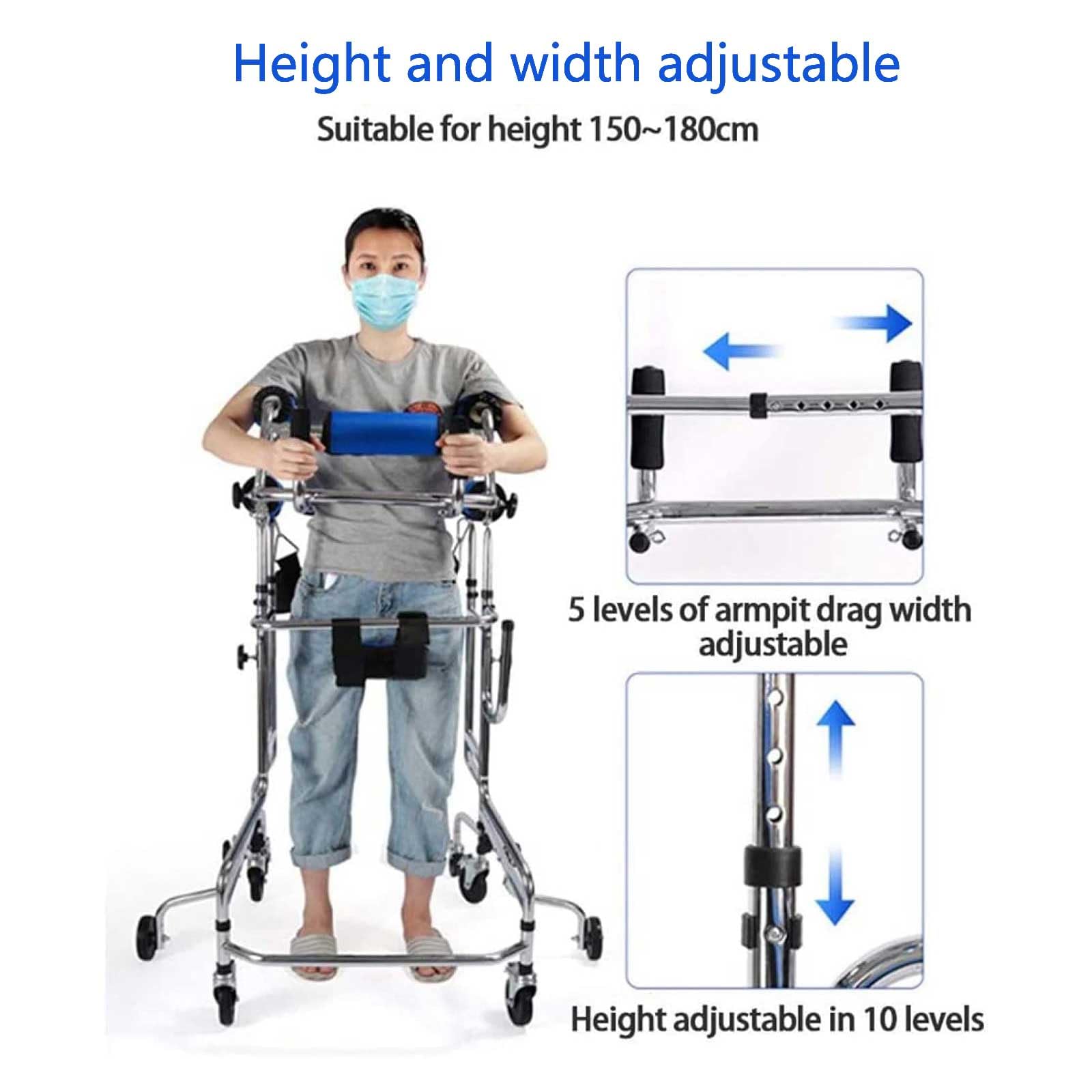 Andador para Ancianos con Freno, Bipedestador de Rehabilitación con 8 Ruedas, Ayuda A La Movilidad para Caminar, Rollator Médico para Ancianos, Discapacitados