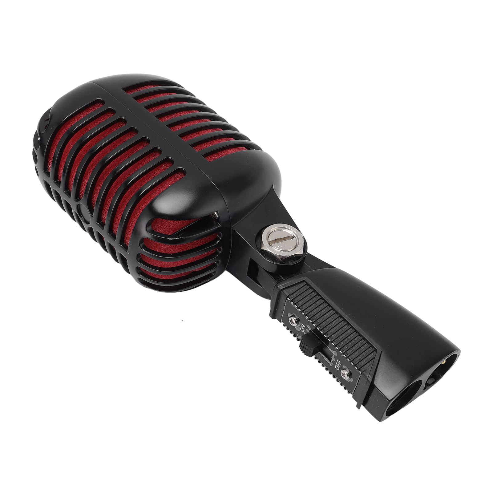 Dioche Micrófono Dinámico Micrófono Dinámico Cardioide - Ajustable con ángulo de Captación Cardioide Retro para Presentaciones en el Escenario - KTV - Gris Plomizo - Diseño Duradero (Black)