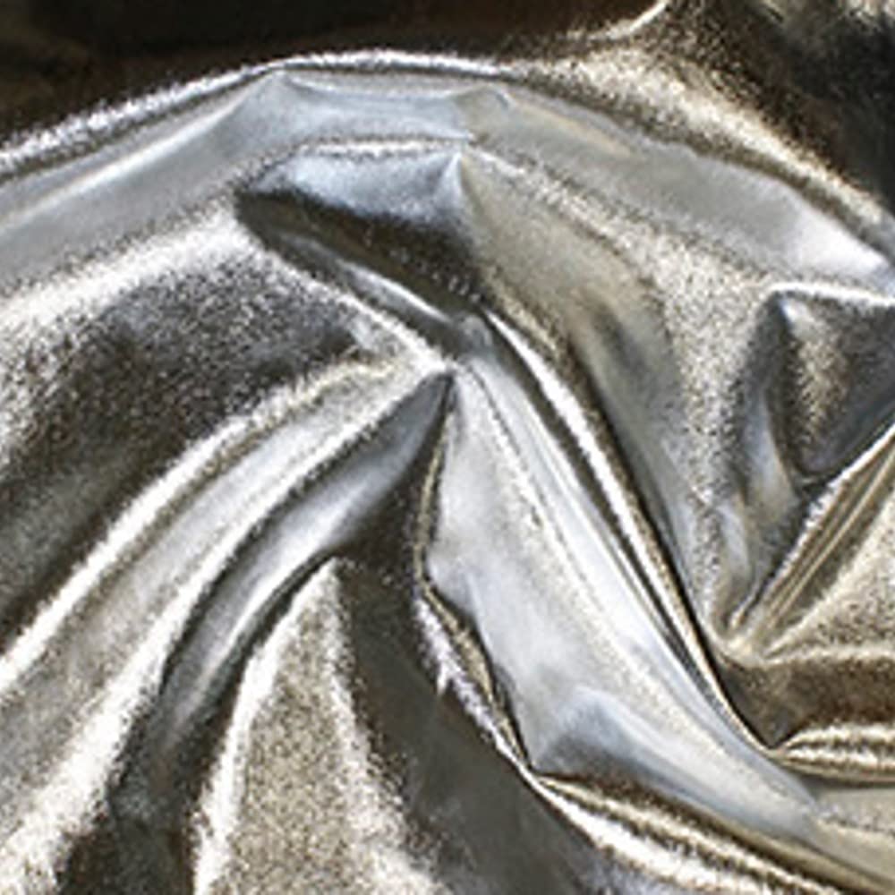 Oh Sew Crafty Limited Silver Emperor Foil Coated Fabric Viscose Non-Stretch Metallic Dressmaking 135Cm Wide - Per Metre (Silver)