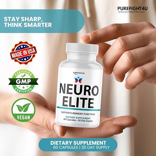 Miniatura 2 de Fórmula cognitiva Neuro Elite, suplemento cerebral para memoria y concentración, apoya el rendimiento cognitivo, suplemento de fórmula natural