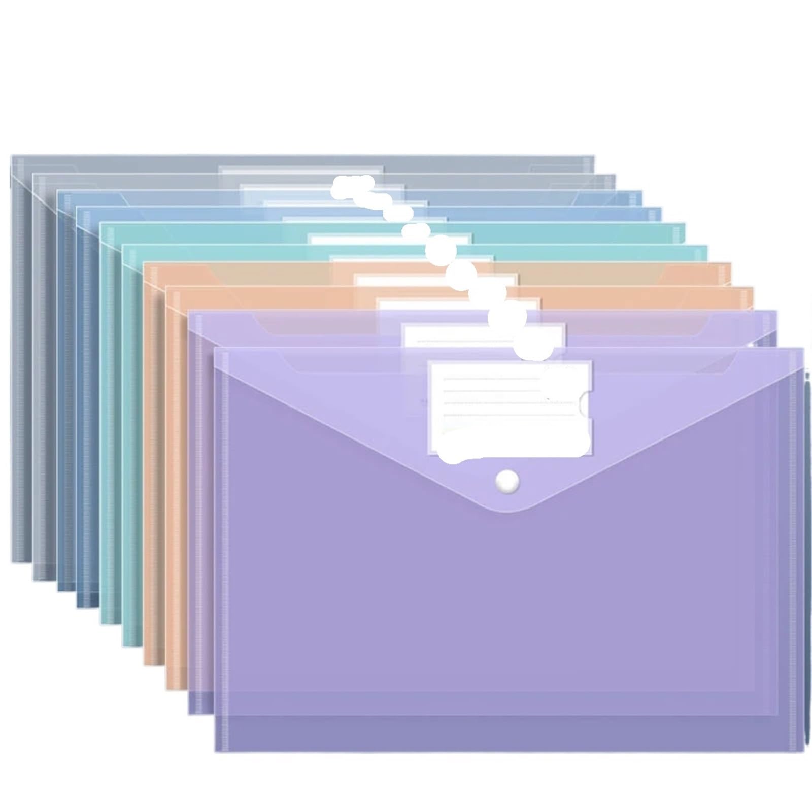 Przezroczysty folder z tworzywa sztucznego, 20 szt. przezroczystych plastikowych teczek A4 z zatrzaskiem, wielokolorowe(Mixed Thick)